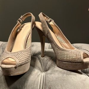 Enzo Angiolini Grey Suede Heels